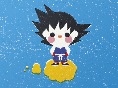 Son Goku - Kawaii Style app cute dragonball editorial fanart goku kawaii pencil print stamp vector