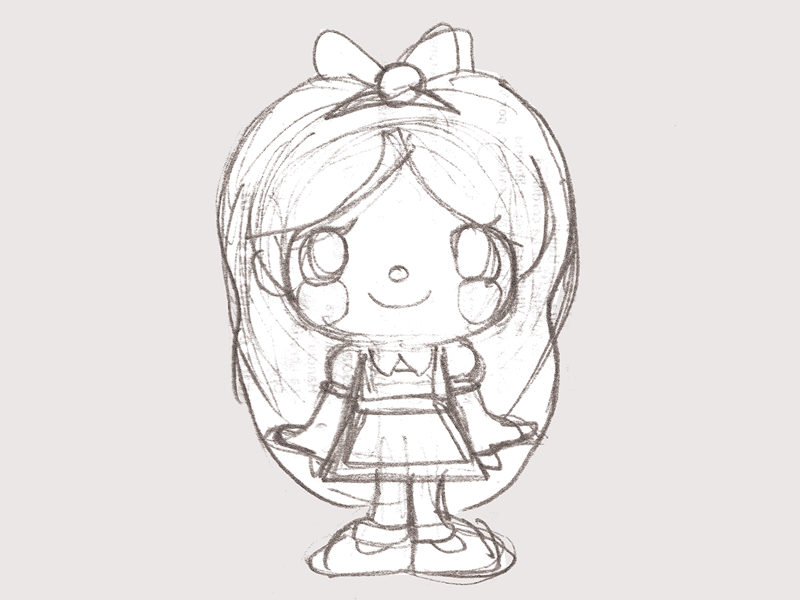 WIP - Alice Kawaii | Character Design Challenger alice book character design icon print process progress sticker vector wip wonderland