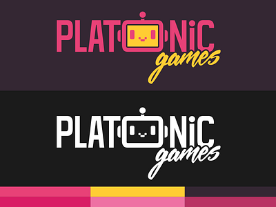 Logo Versions | Platonic Games brand design dev icon indie game logo mascot mobile robot tablet vector video game