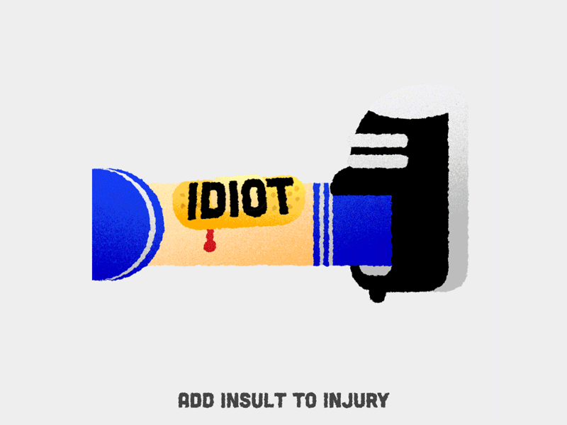 Add insult to injury | Idioms In Action AMINO+ app cartoon cute gif icon kawaii mobile sticker tablet