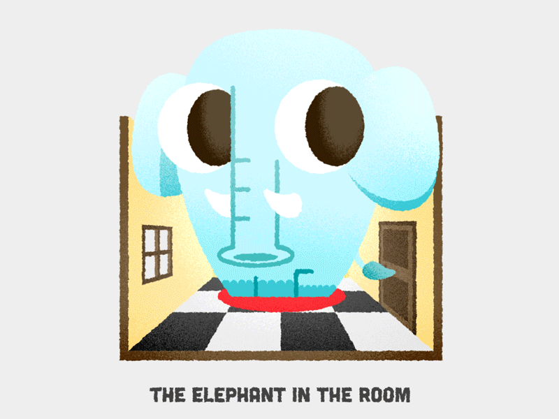 The elephant in the room | Idioms In Action AMINO+ app cartoon cute gif icon kawaii mobile sticker tablet