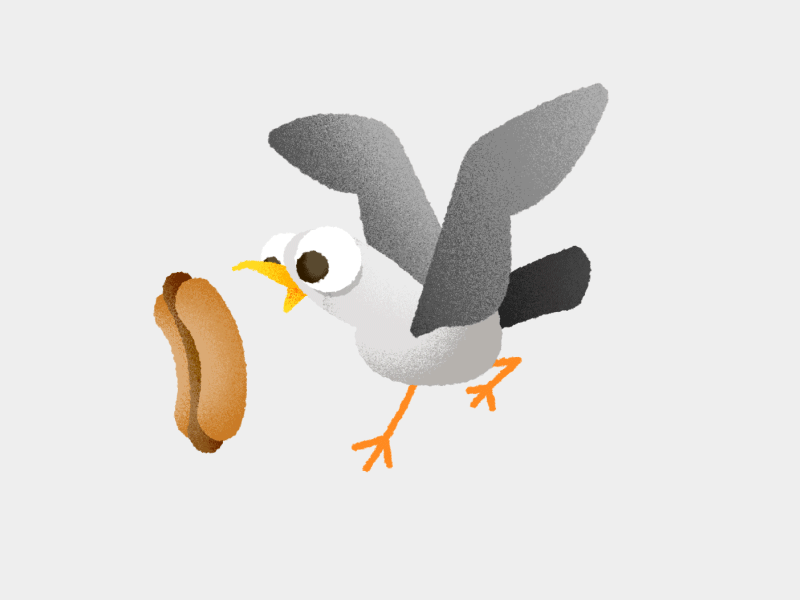 Hungry Seagull | California Dreamin' Animated Stickers AMINO+