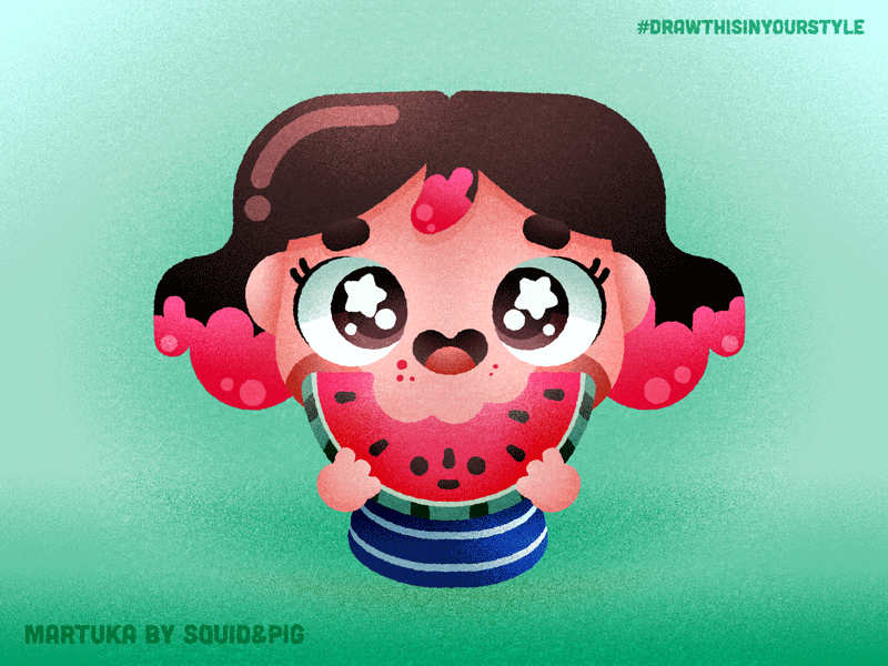 Martuka | #DrawThisInYourStyle animated challenge cute drawthisinyourstyle gif kawaii sticker watermelon