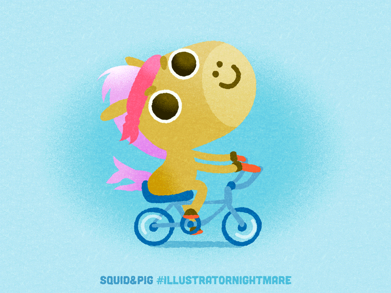 A horse on a bike #IllustratorNightmare bike cute gif horse illustrator illustratornightmare kawaii sticker