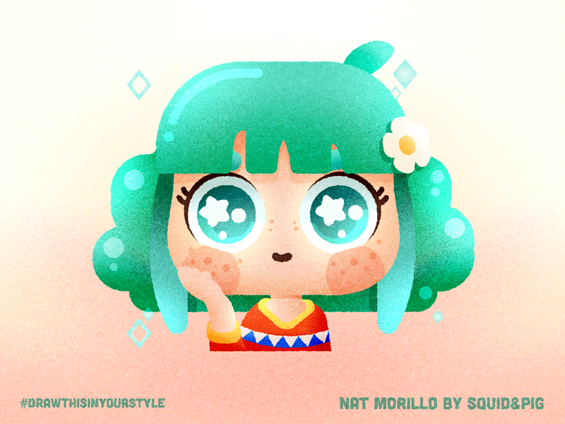 Nat Morillo | #DrawThisInYourStyle cute gif illustration kawaii nat morillo olivia stickers