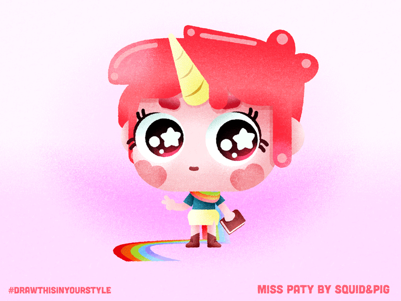 Miss Paty | #DrawThisInYourStyle animation app app mobile chibi cute gif illustration kawaii mobile sticker stickers vector