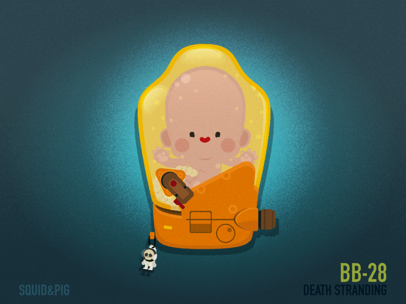 BB28 | Death Stranding bridgebaby chibi cute gif illustration kawaii stickers デスストでつながれ