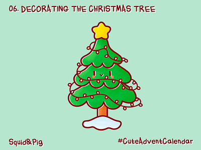 06. Decorating the Christmas tree #CuteAdventCalendar christmas cute cute advent calendar cute advent calendar kawaii stickers xmas