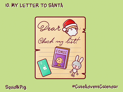 10. My letter to Santa #CuteAdventCalendar christmas cute icon illustration kawaii sticker stickers xmas