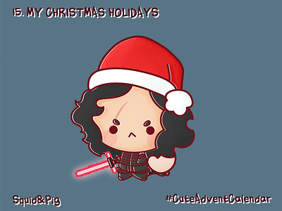 15. My Christmas holidays #CuteAdventCalendar chibi christmas cute disney icon kawaii kylo ren starwars stickers xmas