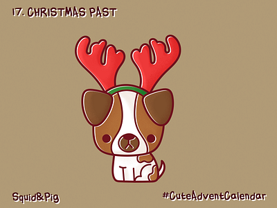 17. Christmas past #CuteAdventCalendar app christmas cute dog kawaii stickers vector xmas