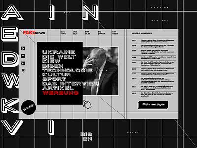 The concept of the news site in the style of brutalism