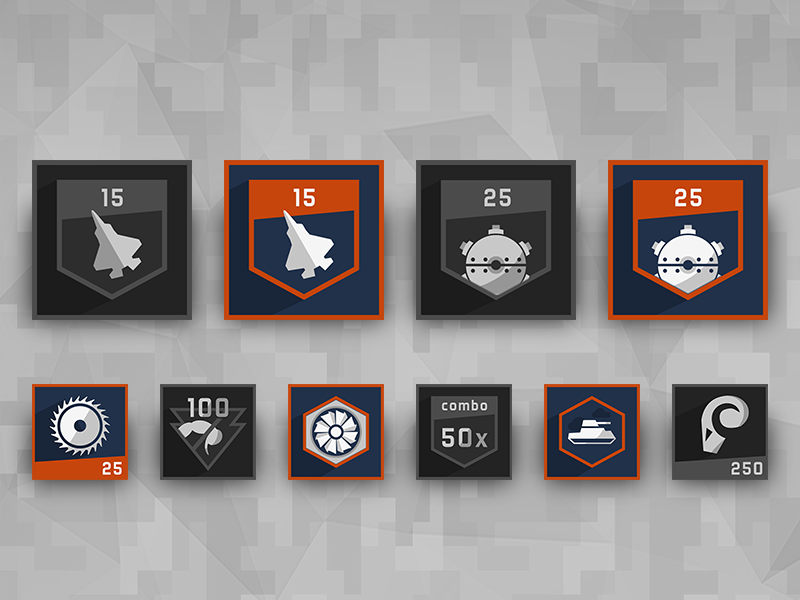 Achievement Icons - Furious Angels adobephotoshop photoshop videogame 2d 2dart gameart gamedev game achievements icon