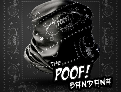 'Poof Bandana' Design bandana brand identity design branding illustration merchandise powerlifting strongman weightlifting