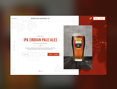 Rebellion Brewery // Product Page ale ale website beer beer website e commerce product page ui uiux ux web design website website design