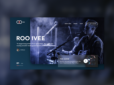 Roo Ivee // Singer Songwriter Website homepage landing page music website singer songwriter singer website ui ux web deisgn website website design