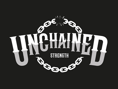 Unchained Strength // Logo Design bodybuilding branding fitness illustration logo logos powerlifting strength training strongman typography vector