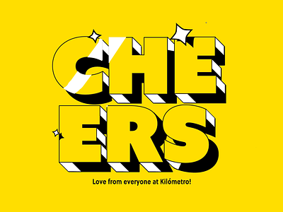 Cheers!✨ animation animation 2d art cheers chirstmas designs funny happy new year love new year new year 2021 type typo animation typogaphy yellow