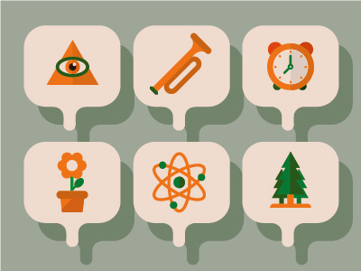 Icons animation cocografico color icons illustration naranja green style frame vector