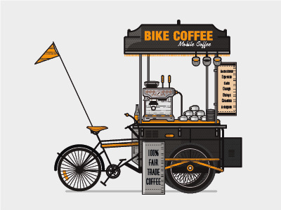 Bike Coffee / Peddler #2 character design cocografico coffee design food graphic hawkers pasiones ambulantes