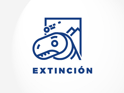 Extinction dinosaur extinction icon illustration lineal logos mark symbol vector