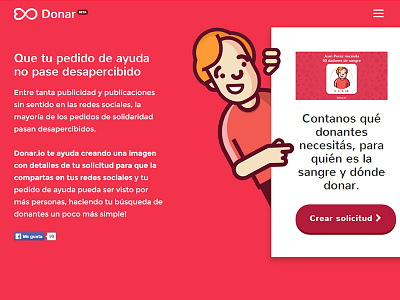 Donar.io app blood branding design icons illustration lineal red ui vector web desing website