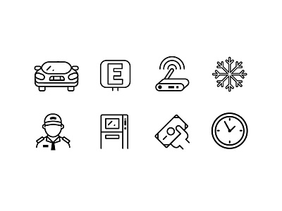 Icons atm car design icons money simple stroke ui ux vector web