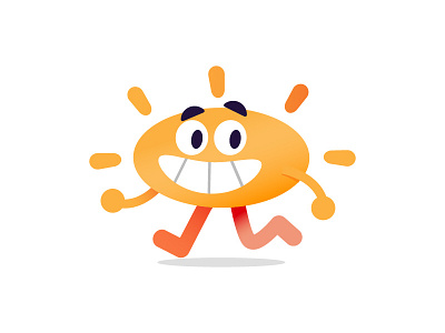 Sun character app badges character character design design flat funny gradients illustration sticker sun vector