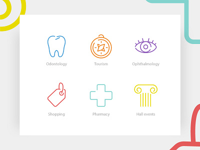 Icons color desing health icons illutrations shopping simple stroke ui