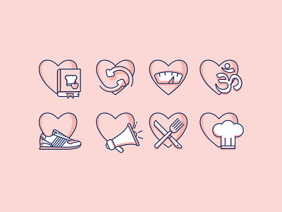 Hearts color design health heart heart icons icons icons set illutrations line icons simple stroke ui