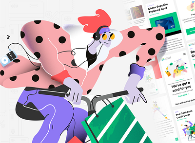 Credit Card Insider art character design credit card design flat illustration mobile startups ui