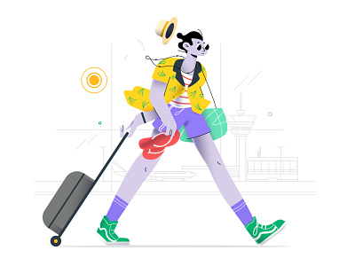 Traveling branding character design design illustration travel travel app travelling ui ux vector