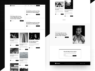 Blog Listing Page article articles author black white black and white blog blog post featured home homepage listing masonry minimal minimalist subscribe