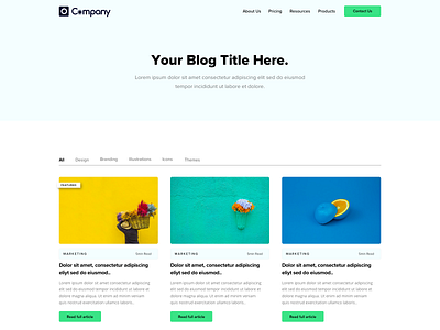 Blog Listing / Articles Page by prabhsng on Dribbble