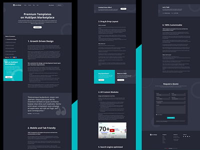 Pillar Page Dark Mode branding clean concept content content design dark dark ui growth hubspot landing night pillar pillarpage uiux website