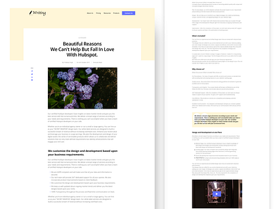 Blog Post - Writing article article design article page blog blog design blog post blogger clean comment detai hubspot testimonial theme video