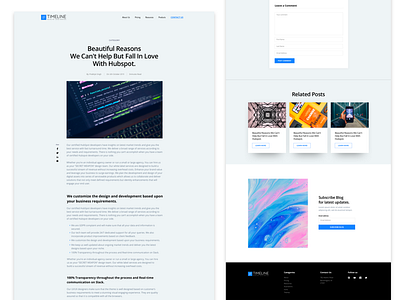 Blog Timeline - Post artichoke article articles blog blog design blog post blogger comment hubspot related socialmedia subscribe subscribe form timeline