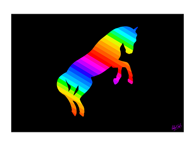 Horse adobe illustrator black colors horse illustraion lineart lines rainbow