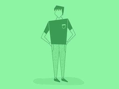 Man Standing behance character characterdesign characters design green illustration illustrator man shadow sketchapp standing vector