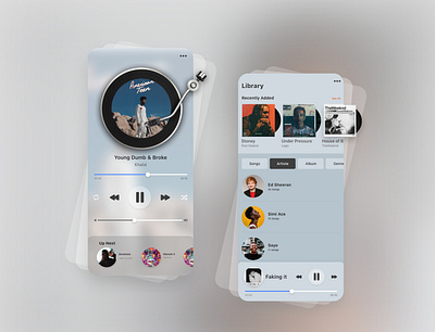 Music Player dailyui mobile app mobile app design mobile design mobile ui music music app music player record player ui ux