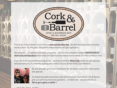 Cork & Barrel, Lexington Ky blog events calendar menu responsive restaurant website wordpress
