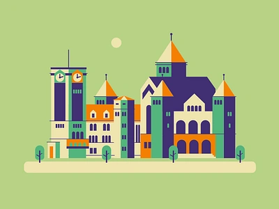 Poznan Design Days illustration bright colors building castle design festival flat design graphics illustration poland poznan vector Сastle illustration