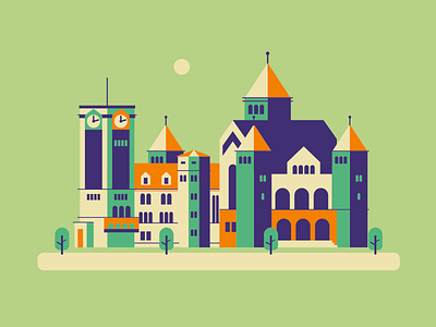 Poznan Design Days illustration bright colors building castle design festival flat design graphics illustration poland poznan vector Сastle illustration