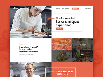 Mycheffy website clean cooking fireart interface red site ui ux web webdesign