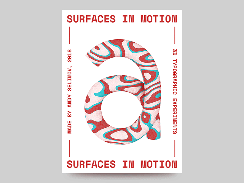 Experimental 3D letter 3d experiment graphic letter lettering motion pattern poster