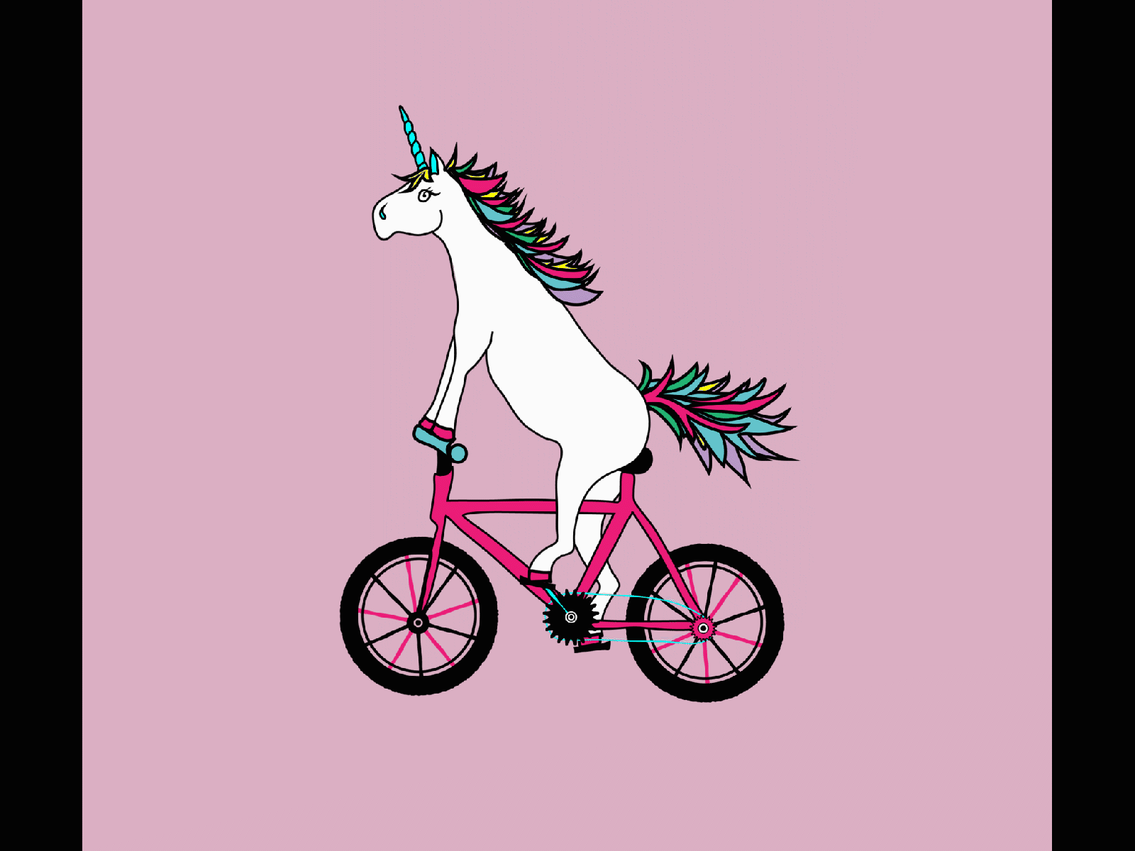 Unicorn Bike Motion gif animate animated gif bicycle bike character design design digital illustration drawing illustration motion design motion graphic unicorn