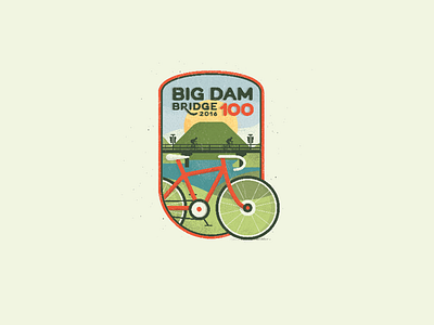 Big Dam Bridge 100 arkansas badge bicycle bike bridge little rock logo patch