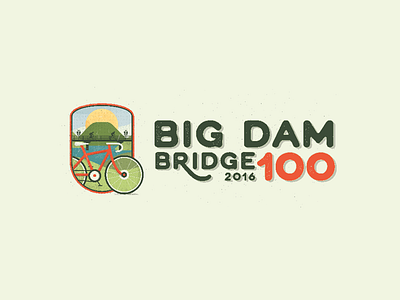Big Dam Bridge 2 badge bicycle bike little rock logo patch race