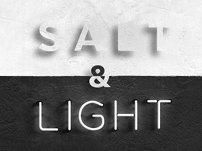 Salt and Light ampersand art black church light neon salt sermon white