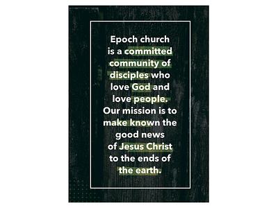 Epoch Church Brochure 2 brochure church layout mission page statement text